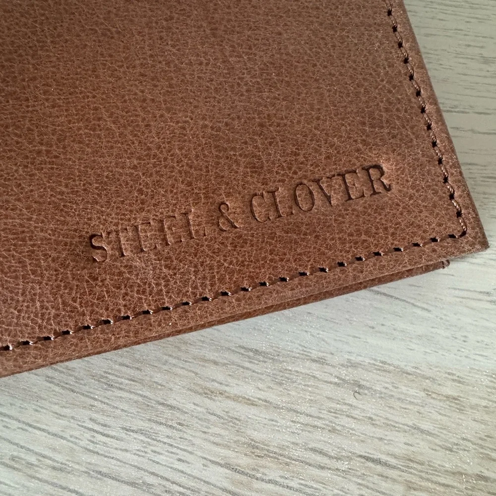 Steel & Clover Men’s Pebbled Brown Leather WALLET NWT